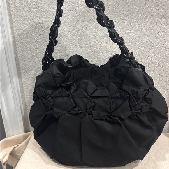 Prada Tessuto Nylon Origami Pleated Hobo Black - Picture 1 of 14